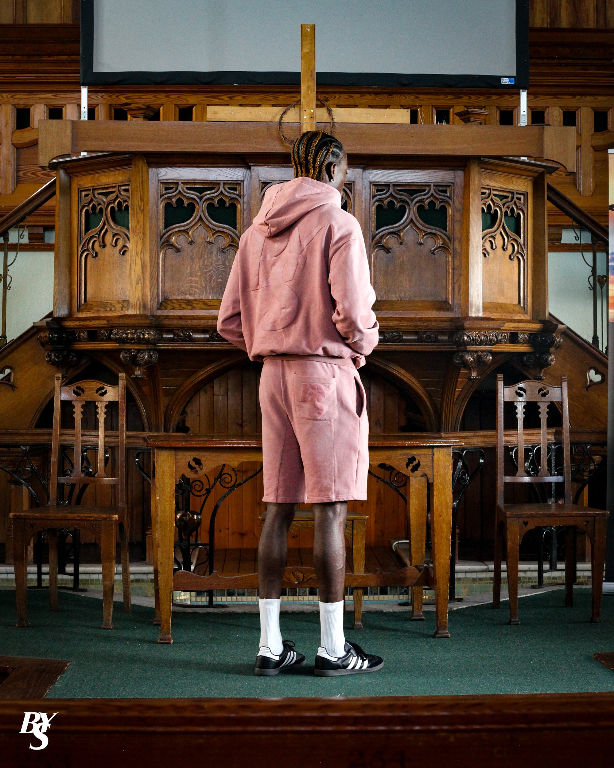 Prayer Dept Zip Hoodie - Dusty Pink (IN STOCK - Shipping Immediately)