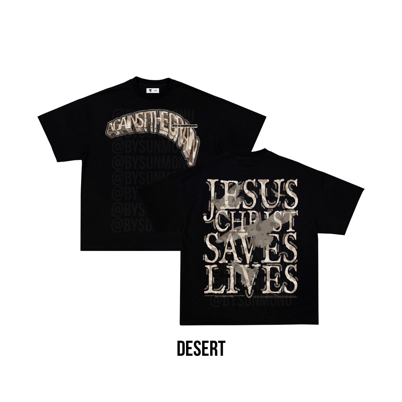 Jesus Christ Saves Lives Camo T-Shirt - Black (SHIPS AFTER 10 WORKING DAYS)