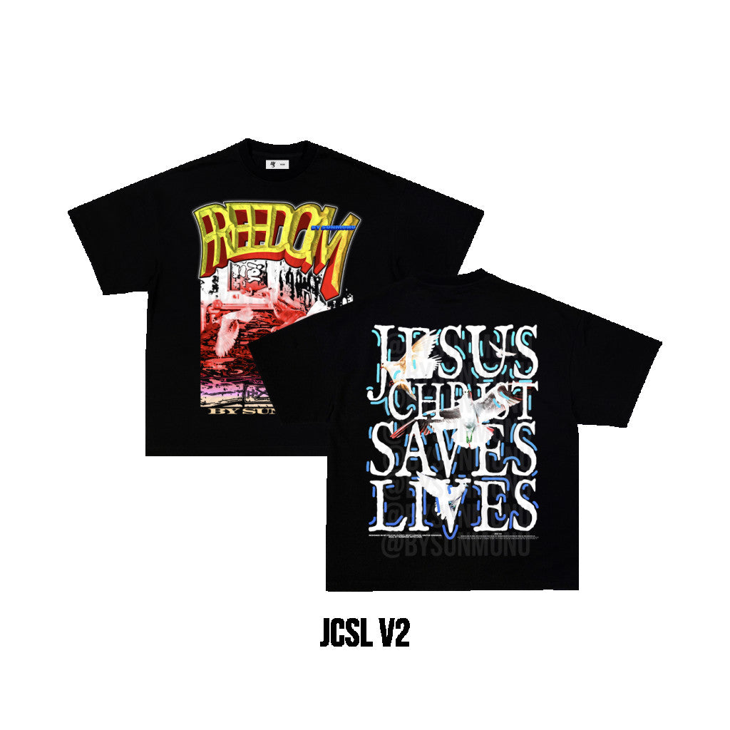 Jesus Christ Saves Lives Archive T-Shirt - Black