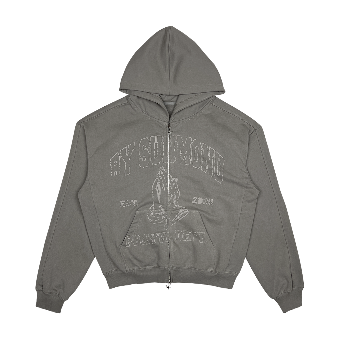 Prayer Dept Zip Hoodie - Ascension Grey