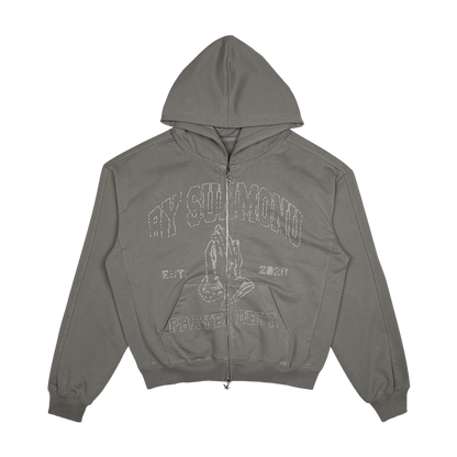 Prayer Dept Zip Hoodie - Ascension Grey