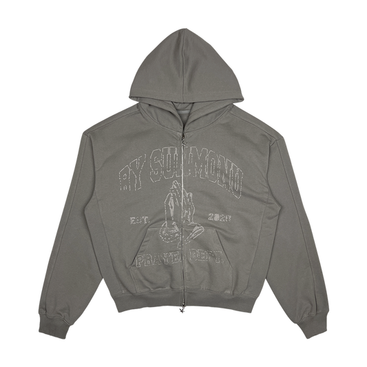 Prayer Dept Zip Hoodie - Ascension Grey