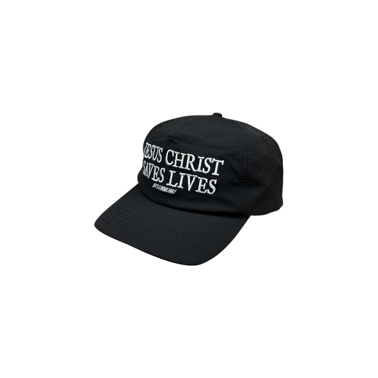 Jesus Christ Saves Lives Cap - Black