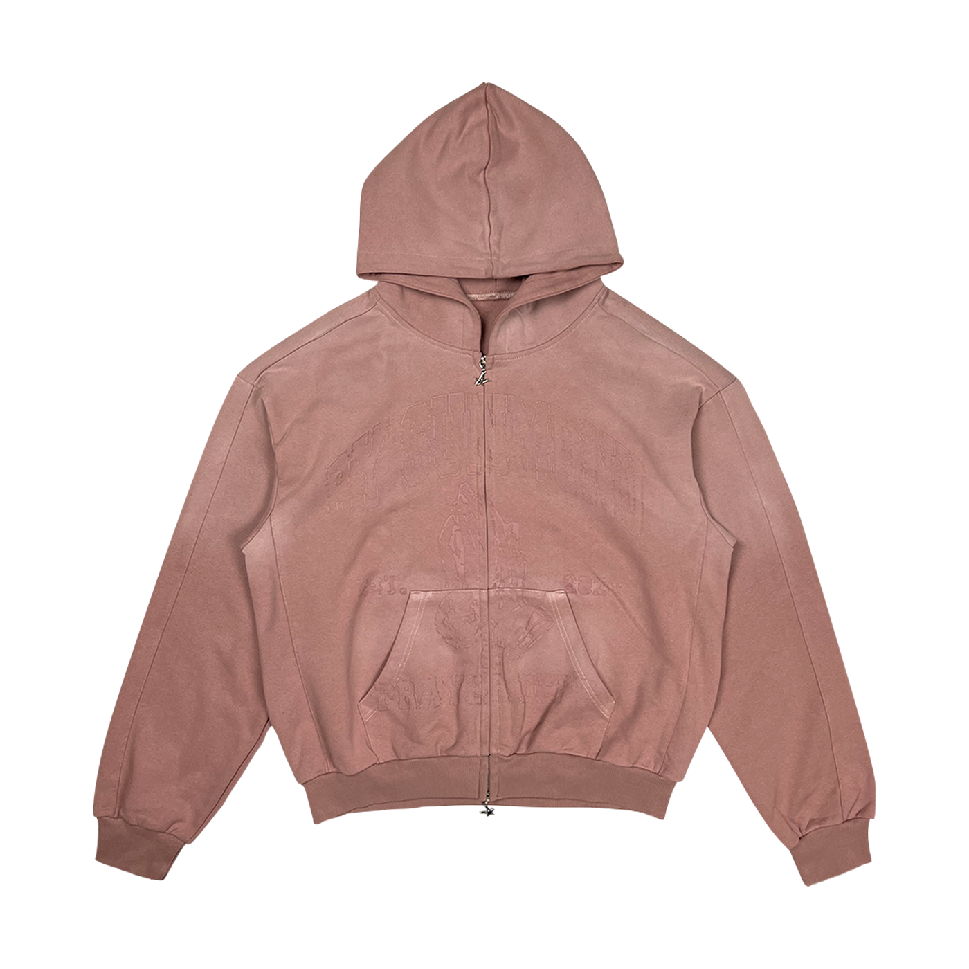 Prayer Dept Zip Hoodie - Dusty Pink (IN STOCK - Shipping Immediately)