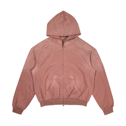 Prayer Dept Zip Hoodie - Dusty Pink (IN STOCK - Shipping Immediately)